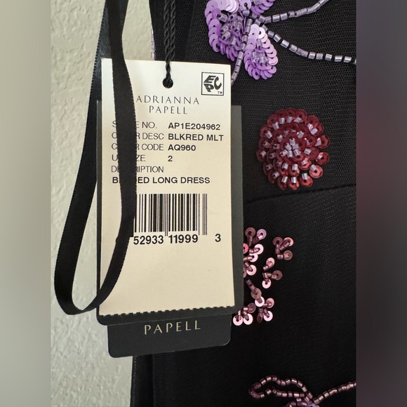 NWT Adrianna Papell Beaded Ruffled Gown - Picture 4 of 5